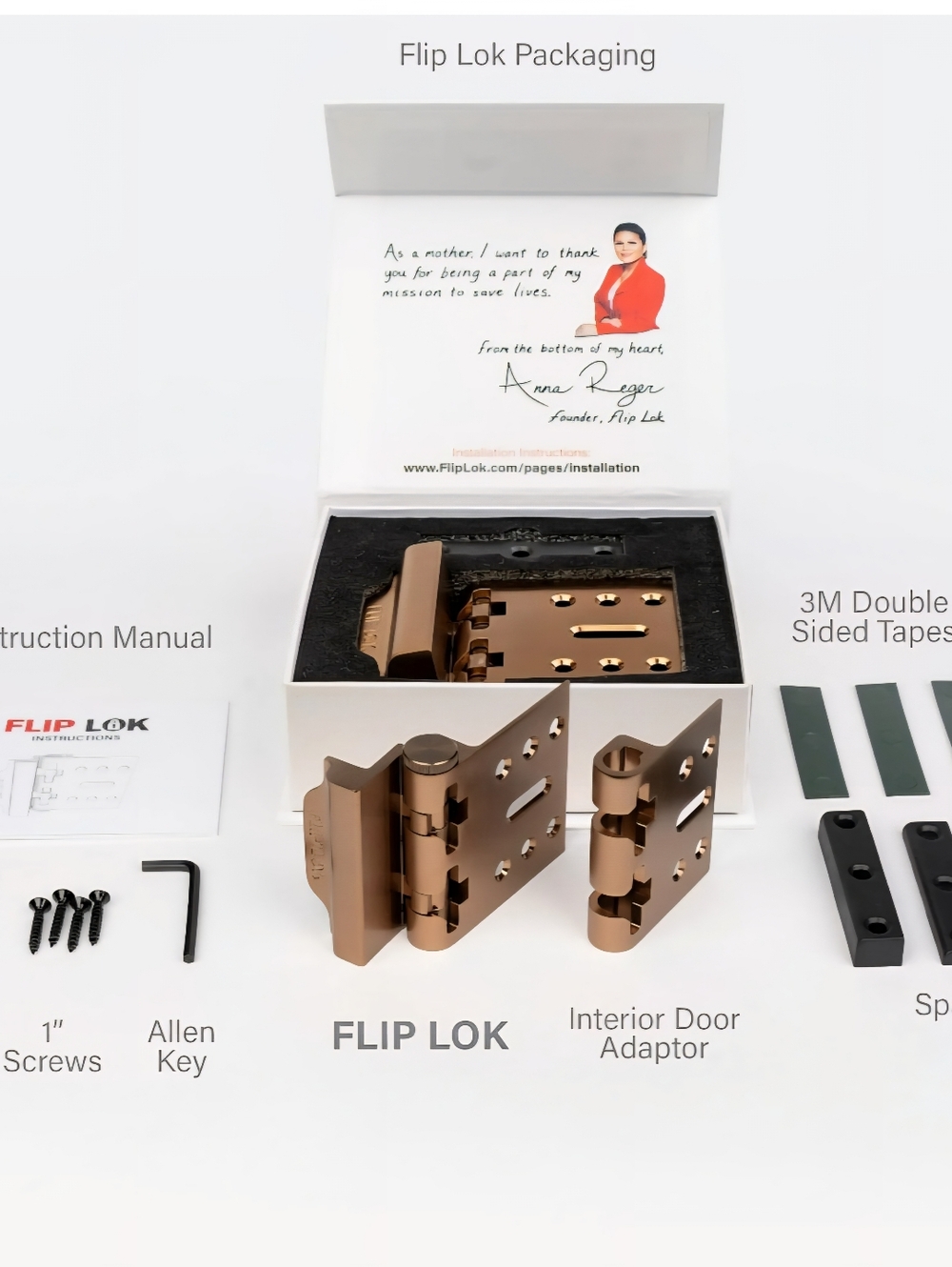 Flip Lok Inward Lock (Bronze), New in Box